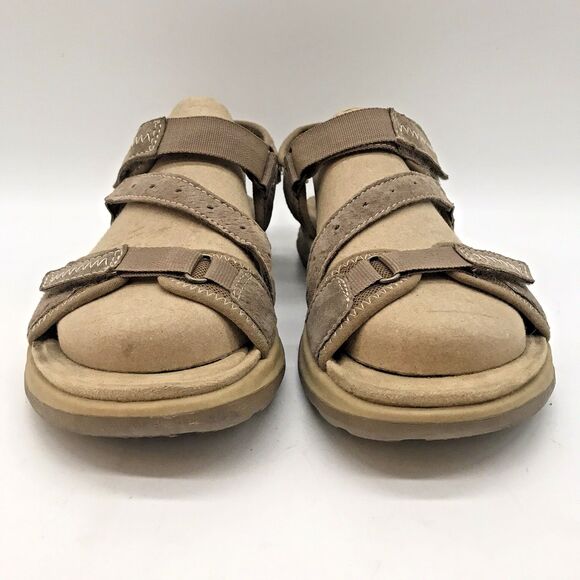 Earth Spirit Gelron Cushion Sandals Women's 8.5 Tan Suede Adjustable Strap Shoe - Picture 2 of 11